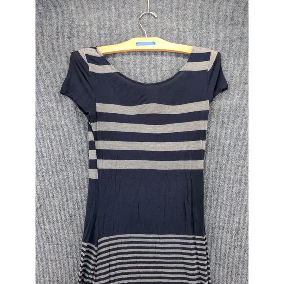 NOBO No Boundaries Short Sleeve Dress Size Small 3-5 Blue Gray Striped - Picture 8 of 11